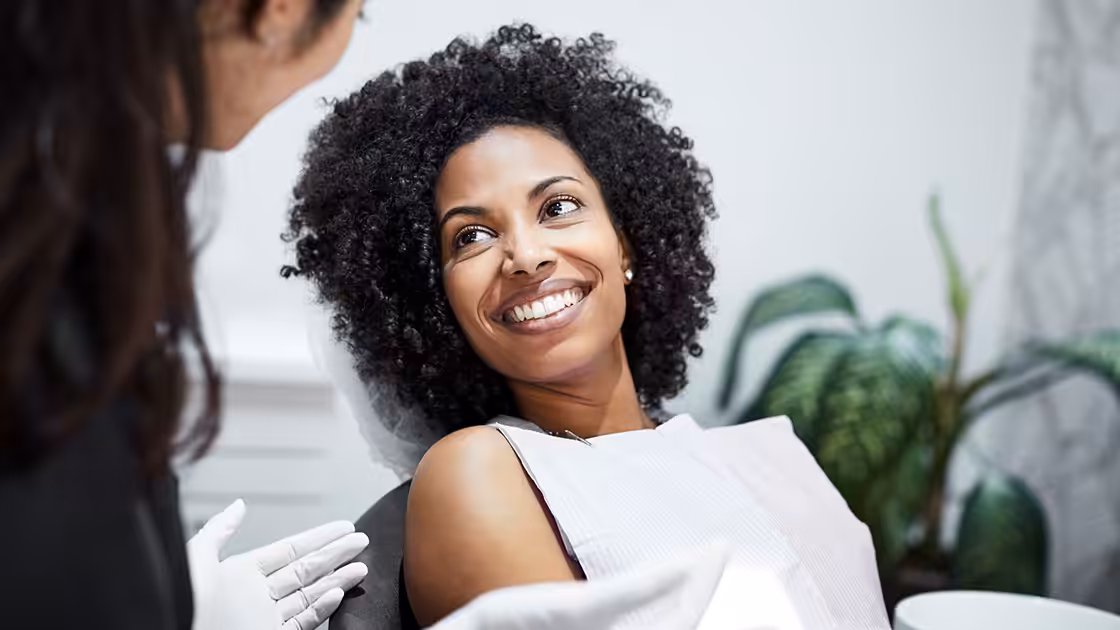 Smiling lady with curls